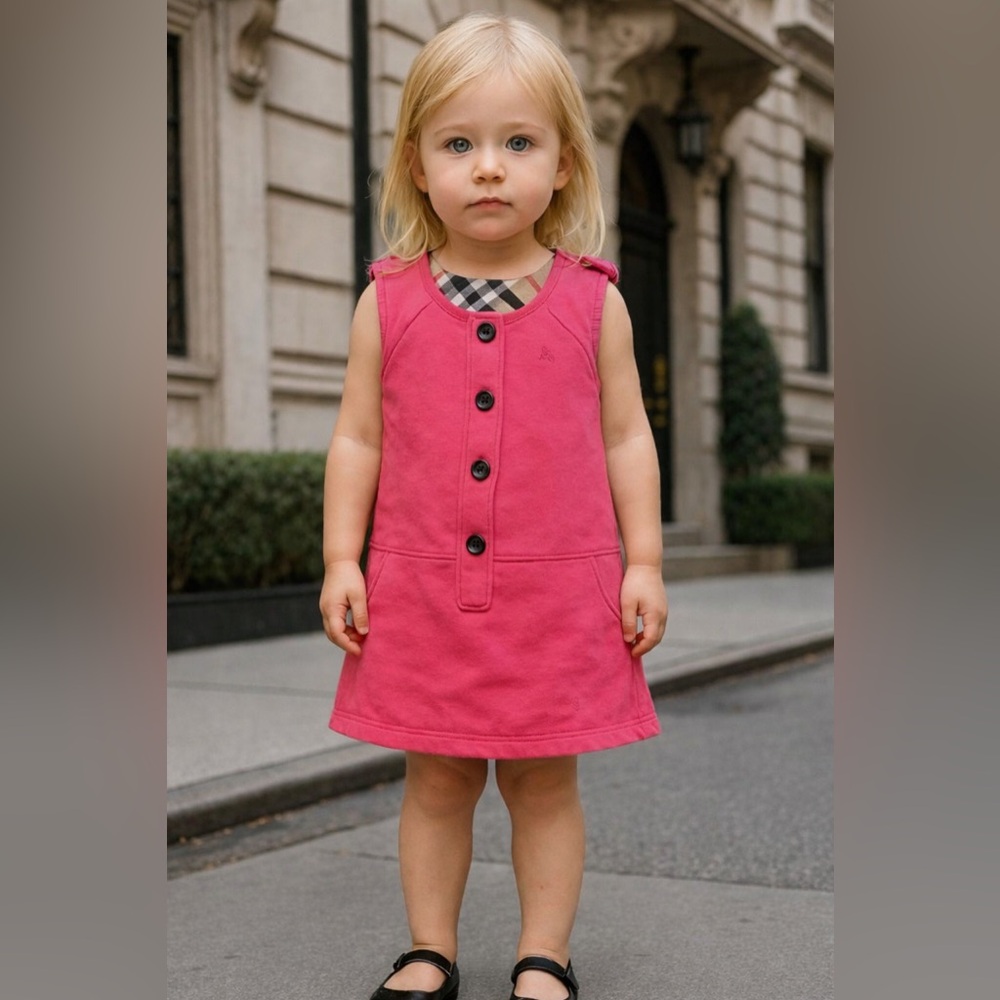 Burberry Children Sleeveless Heritage Overall A Line Dress School Wear